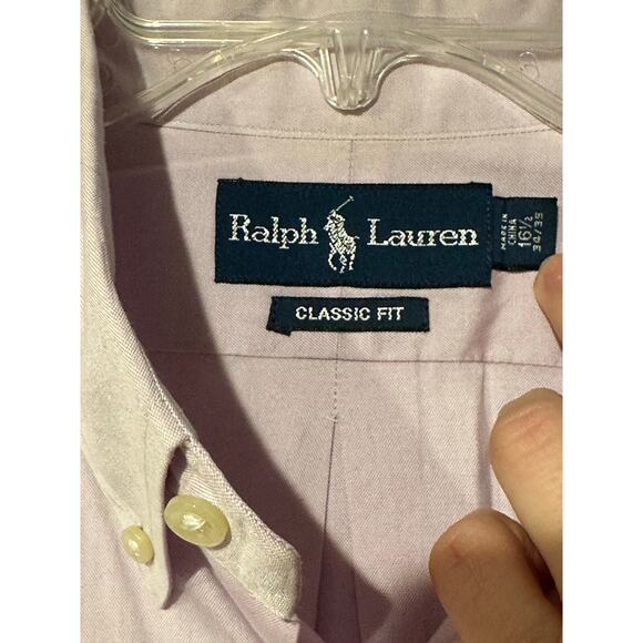Ralph Lauren Classic Fit Cotton Lilac Purple Button Down Men's Shirt, size 16.5 - Picture 4 of 6